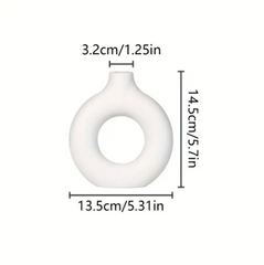 Scandinavian Style White Geometric Vase – Minimalist & Modern Design