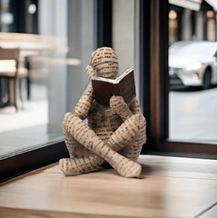 Modern Abstract Reading Figure – Unique Resin Decor for Home &Office