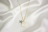 03T122506GD Premium Star & Shell Pendant Stainless Steel Necklace – Anti-Tarnish & Hypoallergenic