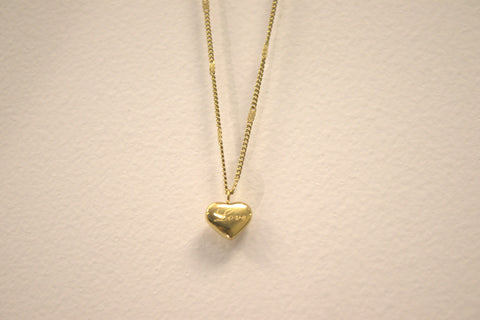 03T122508GD Stainless Steel Necklace Golden Heart