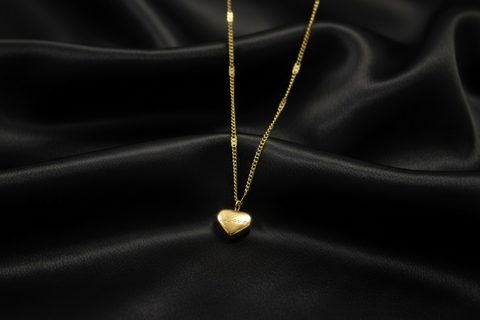 03T122508GD Stainless Steel Necklace Golden Heart