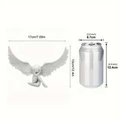Angel Wings Resin Sculpture – European-Inspired White Decor