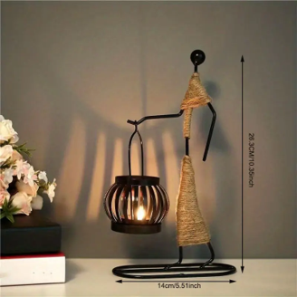 Metal Lady Character Hanging Candle Holder – Elegant  Decoration