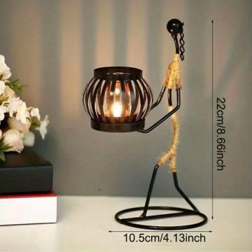 Metal Lady Character Holding Candle Holder – Elegant  Decoration