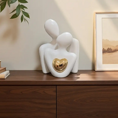 2Pcs Couple Resin Home Decor Crafts – Modern Minimalist Love Statues