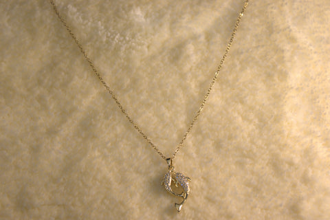 03T122502GD Beautiful Fish Pendant Stainless Steel Necklace – Anti-Tarnish & Hypoallergenic