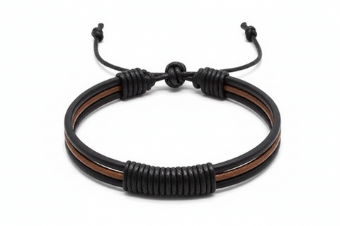 Adjustable Faux Leather Braided Bracelet