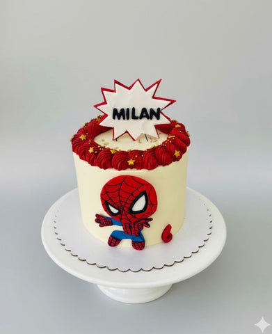 Cute and simple spider man cake 🎂