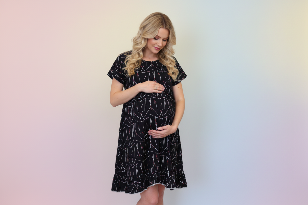 06122501 Elegant  Maternity Frock – Comfort Meets Style