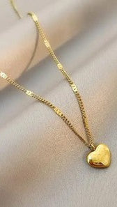 03T122508GD Stainless Steel Necklace Golden Heart