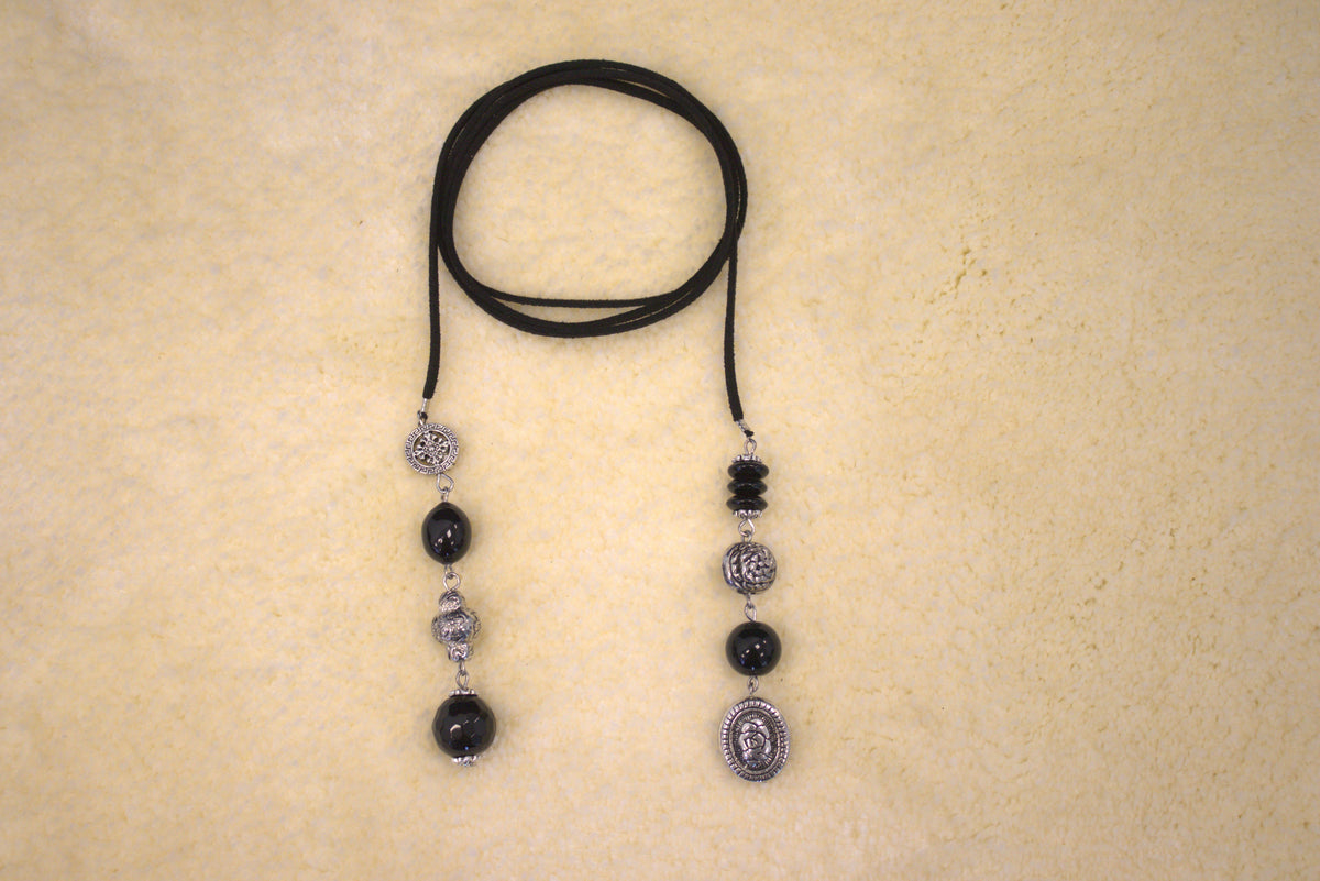 03122501BK Midnight Muse Cord Necklace