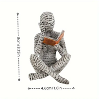 Modern Abstract Reading Figure – Unique Resin Decor for Home &Office