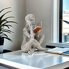 Modern Abstract Reading Figure – Unique Resin Decor for Home &Office