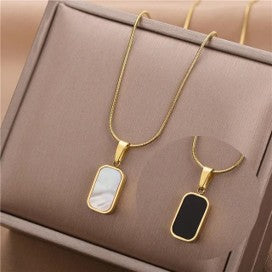 03T122504GD Double Sided Stainless Steel Necklace – Anti-Tarnish & Hypoallergenic