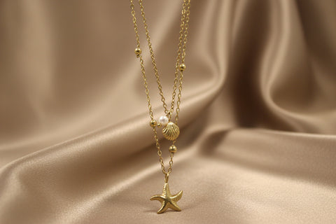 03T122513GD Premium Star Pendant Stainless Steel Necklace – Anti-Tarnish & Hypoallergenic