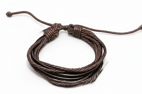 Adjustable Faux Leather Braided Bracelet